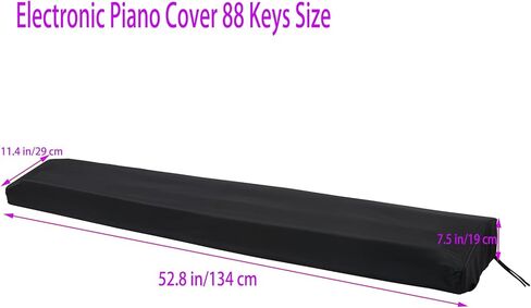 غطاء غبار لوحة مفاتيح البيانو، 88 مفتاحًا، غطاء مركب منسوج مقاوم للبقع، غطاء لوحة مفاتيح إلكتروني مع قفل سلك مرن متين، غطاء بيانو إلكتروني in Kuwait
