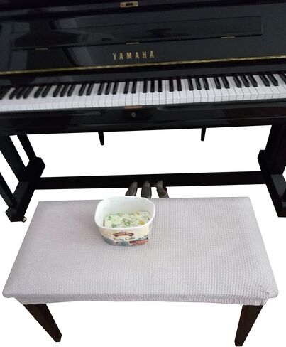 Waterproof Piano Bench Cover - Perfect for Pets, Kids, Elderly, Weddings, Parties - Machine Washable, Elastic, Removable - Cleans Easily(Beige) in Kuwait