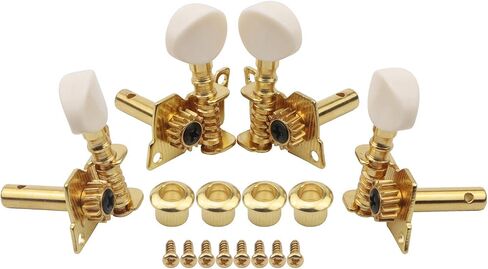 Swhmc Guitar 2R2L Gold Tuning Pegs Kegs Machine Head Tuners for 4 String Ukulele Bass Guitar with Creamy-White Button in Saudi Arabia