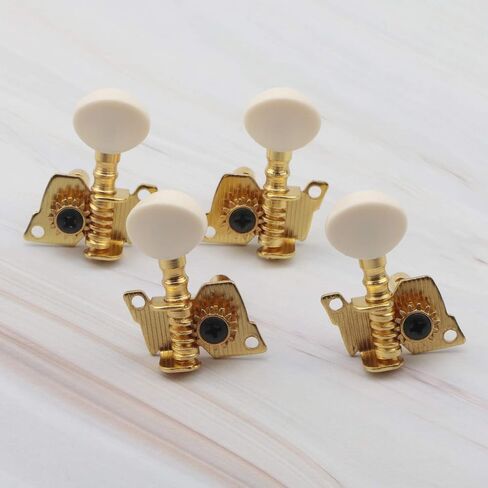 Swhmc Guitar 2R2L Gold Tuning Pegs Kegs Machine Head Tuners for 4 String Ukulele Bass Guitar with Creamy-White Button in Saudi Arabia