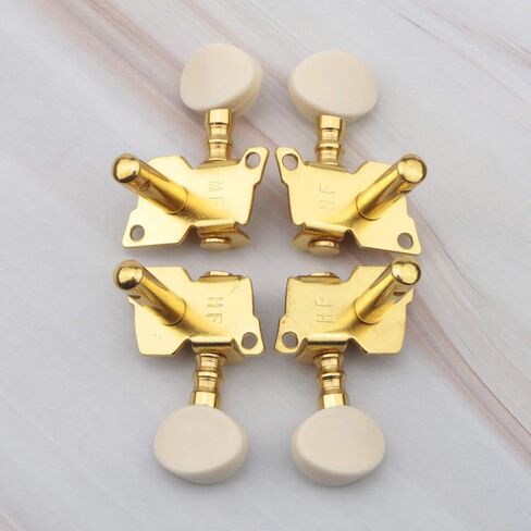 Swhmc Guitar 2R2L Gold Tuning Pegs Kegs Machine Head Tuners for 4 String Ukulele Bass Guitar with Creamy-White Button in Saudi Arabia