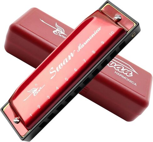 Harmonica Armonica Mouth Organ Blues Harmonica Key of C 10 Hole 20 Tone Polyphony Diatonic Harp with Case for Blues Folk Jazz Pop for Music Student Teacher Teaching Beginner Gift in Kuwait