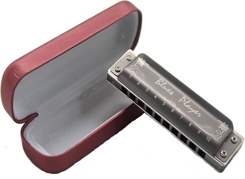 East top Upgrade Diatonic Blues Harmonica Key of C, 10 Hole Diatonic Blues Harp Mouth Organ Harmonica, Advanced PR020 Harmonicas For Adults, Professionals and Students(Blue) in Kuwait
