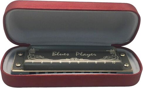 East top Upgrade Diatonic Blues Harmonica Key of C, 10 Hole Diatonic Blues Harp Mouth Organ Harmonica, Advanced PR020 Harmonicas For Adults, Professionals and Students(Blue) in Kuwait