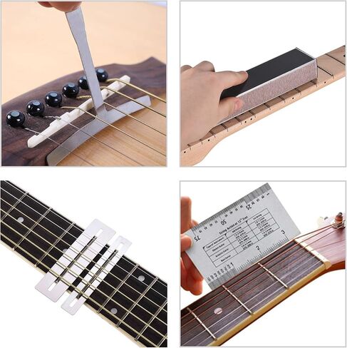 مجموعة أدوات باتور غيتار لوثيير مع شعاع مستوي لقيثارة 20.32 سم، مبرد لوثير، مقياس مسطرة حركي خيط، مقياس نصف قطر 9 خماسي للخيط، مفك براغي، حامي لوح أصابع وورق صنفرة in Kuwait