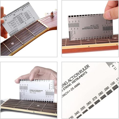 مجموعة أدوات باتور غيتار لوثيير مع شعاع مستوي لقيثارة 20.32 سم، مبرد لوثير، مقياس مسطرة حركي خيط، مقياس نصف قطر 9 خماسي للخيط، مفك براغي، حامي لوح أصابع وورق صنفرة in Kuwait