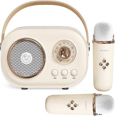 Mini Karaoke Machine for Kids,Portable Bluetooth Speaker with 2 Wireless Microphone,Toys for Girls Boys Gifts,Retro Speaker Set Stereo Sound Enhanced Bass for Home Party Birthday (Green) in Kuwait