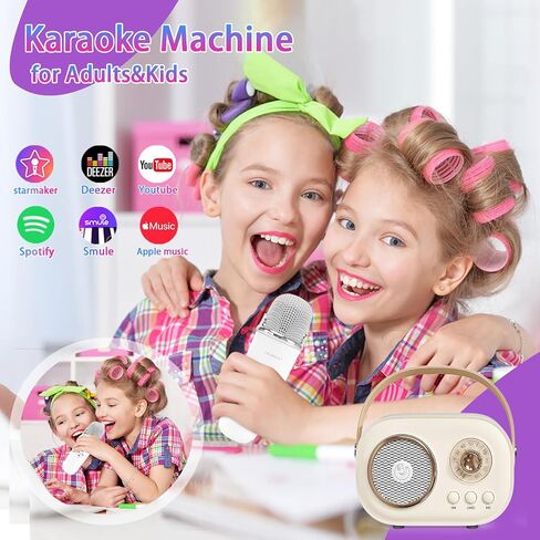 Mini Karaoke Machine for Kids,Portable Bluetooth Speaker with 2 Wireless Microphone,Toys for Girls Boys Gifts,Retro Speaker Set Stereo Sound Enhanced Bass for Home Party Birthday (Green) in Kuwait