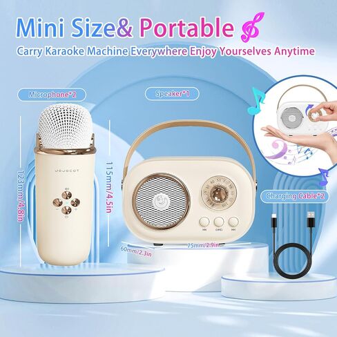 Mini Karaoke Machine for Kids,Portable Bluetooth Speaker with 2 Wireless Microphone,Toys for Girls Boys Gifts,Retro Speaker Set Stereo Sound Enhanced Bass for Home Party Birthday (Green) in Kuwait