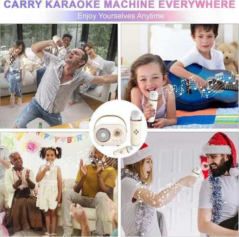 Mini Karaoke Machine for Kids,Portable Bluetooth Speaker with 2 Wireless Microphone,Toys for Girls Boys Gifts,Retro Speaker Set Stereo Sound Enhanced Bass for Home Party Birthday (Green) in Kuwait