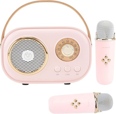 Mini Karaoke Machine for Kids,Portable Bluetooth Speaker with 2 Wireless Microphone,Toys for Girls Boys Gifts,Retro Speaker Set Stereo Sound Enhanced Bass for Home Party Birthday (Green) in Kuwait