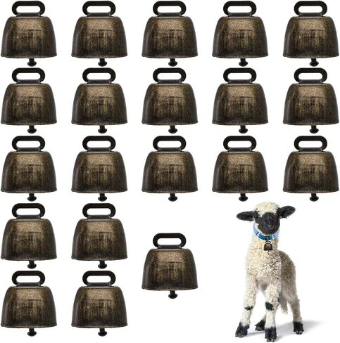 Coloch 20 Pack Grazing Copper Cow Bells, Metal Farm Animal Anti Lost Bells Loud Bronze Bell Small Brass Calling Bells for Grazing Cattle, Horses, Sheep in Kuwait