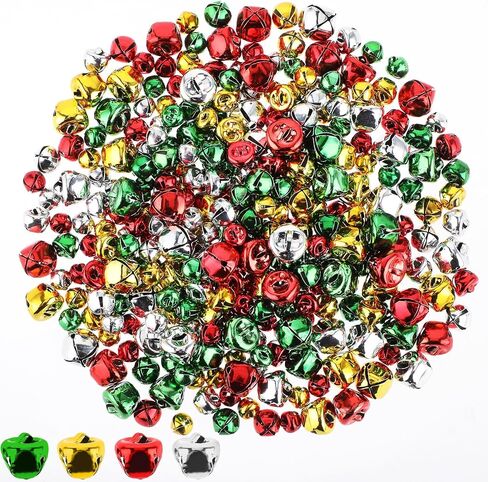Christmas Tree Decoration-Small Jingle Bells, 300Pcs Colorful Craft Bells Christmas Bells Bulk, Christmas Tree Ornaments for Christmas Home Festival Decorations DIY Project in Saudi Arabia