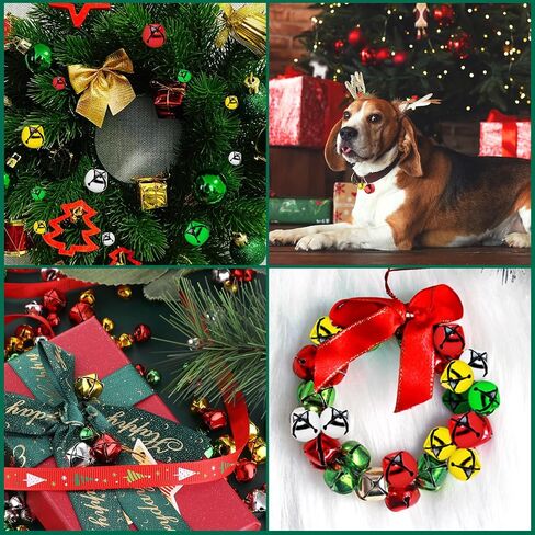 Christmas Tree Decoration-Small Jingle Bells, 300Pcs Colorful Craft Bells Christmas Bells Bulk, Christmas Tree Ornaments for Christmas Home Festival Decorations DIY Project in Saudi Arabia
