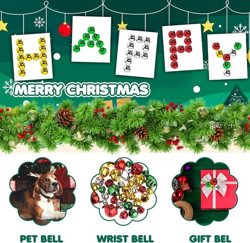 Christmas Tree Decoration-Small Jingle Bells, 300Pcs Colorful Craft Bells Christmas Bells Bulk, Christmas Tree Ornaments for Christmas Home Festival Decorations DIY Project in Saudi Arabia