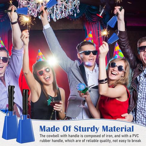 6 Pcs 10 Inch Cowbell with Handle Cheering Bell for Sports Events Large Noise Makers Cowbells Loud Cowbell Bulk for Football Games Party Chimes Percussion Musical Instruments (Red) in Saudi Arabia