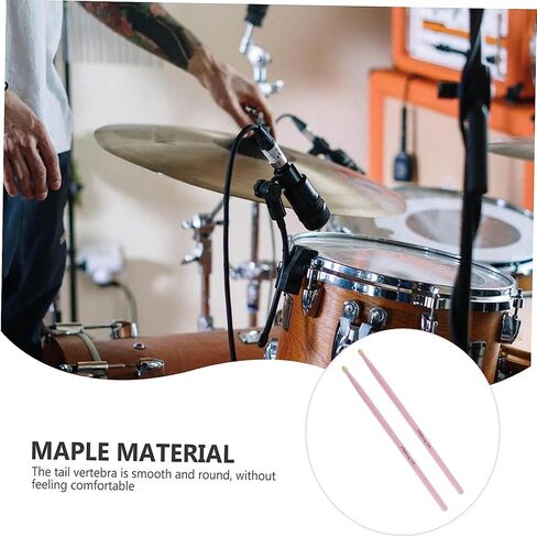 عصى طبل 5A من YiPaiSi 5A، أعواد طبل خشبية من خشب القيقب 5A، أعواد طبل خشبية 5A للطلاب والكبار (وردي) in Kuwait