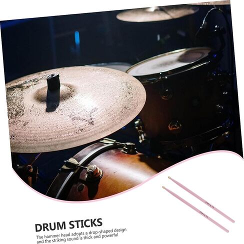 عصى طبل 5A من YiPaiSi 5A، أعواد طبل خشبية من خشب القيقب 5A، أعواد طبل خشبية 5A للطلاب والكبار (وردي) in Kuwait