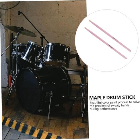 عصى طبل 5A من YiPaiSi 5A، أعواد طبل خشبية من خشب القيقب 5A، أعواد طبل خشبية 5A للطلاب والكبار (وردي) in Kuwait