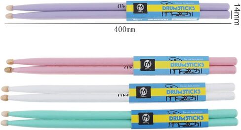 عصى طبل 5A من YiPaiSi 5A، أعواد طبل خشبية من خشب القيقب 5A، أعواد طبل خشبية 5A للطلاب والكبار (وردي) in Kuwait