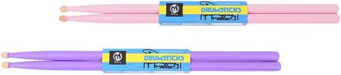 MILISTEN 2 Pairs Wood Drumsticks Maple Wood Tip Drumsticks Professional Natural Mallets Musical Hammer for Kids Adults Drummers Beginners 5A Pink Purple in Saudi Arabia