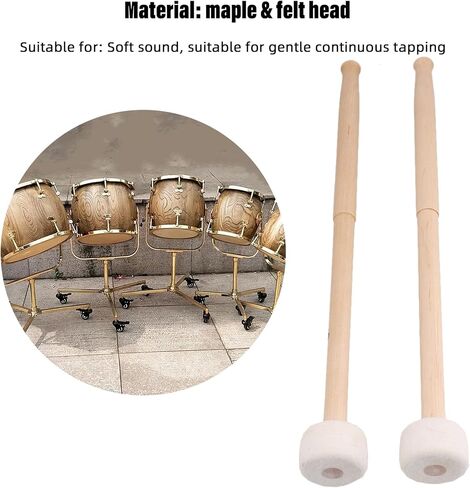 مطرقة تيمباني ستيك من قطعتين مقاس 14 انش مع رأس من اللباد مقاس 38 ملم ومقبض صلب متوسط in Kuwait