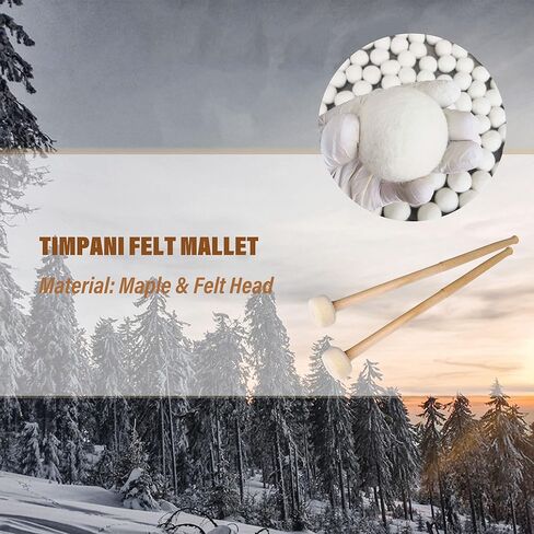 مطرقة تيمباني ستيك من قطعتين مقاس 14 انش مع رأس من اللباد مقاس 38 ملم ومقبض صلب متوسط in Kuwait