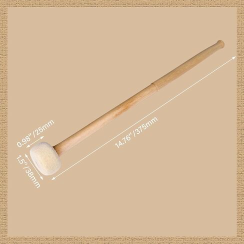 مطرقة تيمباني ستيك من قطعتين مقاس 14 انش مع رأس من اللباد مقاس 38 ملم ومقبض صلب متوسط in Kuwait