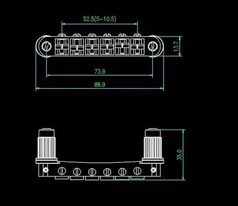 جسر سرج غيتار Guyker - جسور Tune-O-Matic مع أزرار بديلة للجيتار الكهربائي LP EPI 6 String (GM003، كروم) in Kuwait