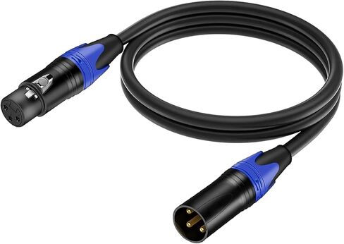 كابل ميكروفون متوازن من TOYAYAYO Standard XLR ذكر إلى أنثى، متين ومرن، عازل للضوضاء - 4 أقدام، أسود in Kuwait