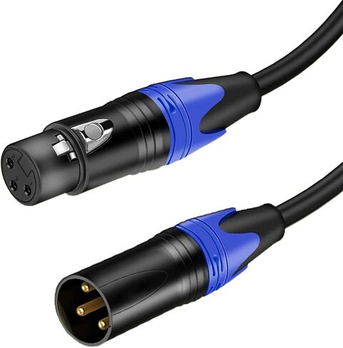 كابل ميكروفون متوازن من TOYAYAYO Standard XLR ذكر إلى أنثى، متين ومرن، عازل للضوضاء - 4 أقدام، أسود in Kuwait