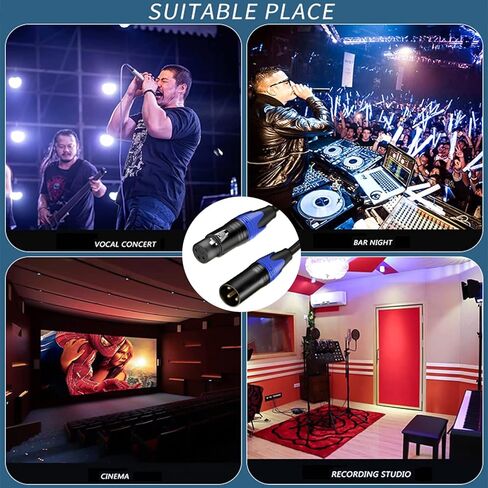 كابل ميكروفون متوازن من TOYAYAYO Standard XLR ذكر إلى أنثى، متين ومرن، عازل للضوضاء - 4 أقدام، أسود in Kuwait