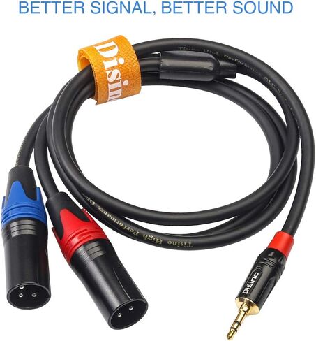 1/8 Inch to Dual XLR Male Y-Splitter Cable,Unbalanced 3.5mm Mini Jack TRS Stereo Aux to Double Male XLR Adapter Interconnect Breakout Patch Cord - 3.3 Feet/1 Meter in Kuwait