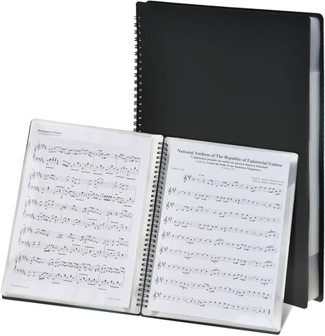 مجلد الموسيقى الورقية من YOTINO، مجلد مقاس 8.5 × 11 بوصة للموسيقيين، مجلد الفرقة، حجم حرف A4، 30 أكمام، جانب مزدوج أو الكتابة على الصفحات المكشوفة خارج الأكمام، لحمل أوراق الموسيقى والملفات (أسود) in Kuwait