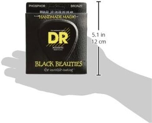 DR Strings Acoustic Guitar Strings, Black Beauties - Black Coated, 10-48 in Saudi Arabia