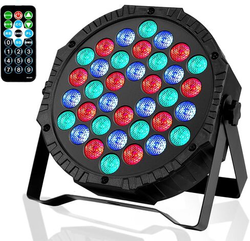 LED Stage Lights 36 RGB Party Light 7 Modes DJ Par Lighting Sound Activated Strobe Uplights with Remote DMX Control for Events Wedding Birthday Music Show Dance-1 Pack in Kuwait