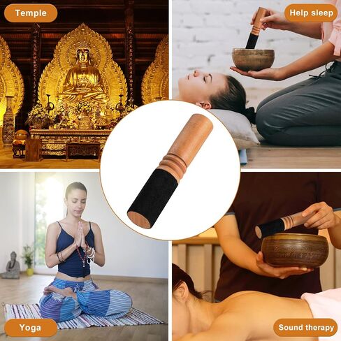 EXCEART Singing Bowl Mallet Tibetan Singing Bowl wooden mallet Singing Bowl Mallet Striker Wooden Sound Bowl Stick Buddha Sound Bowl Mallet For Meditation Yoga Relaxation in Saudi Arabia