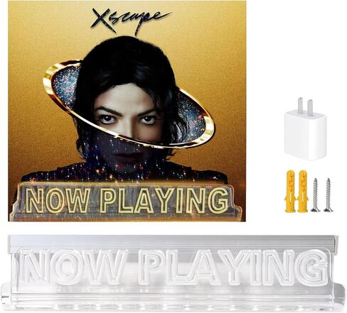 حامل تسجيلات الفينيل من WHITEMOON الآن، حامل عرض تسجيلات الفينيل مثبت على الحائط مع ضوء LED (لون أبيض دافئ) in Kuwait