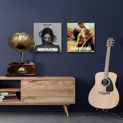 حامل تسجيلات الفينيل من WHITEMOON الآن، حامل عرض تسجيلات الفينيل مثبت على الحائط مع ضوء LED (لون أبيض دافئ) in Kuwait