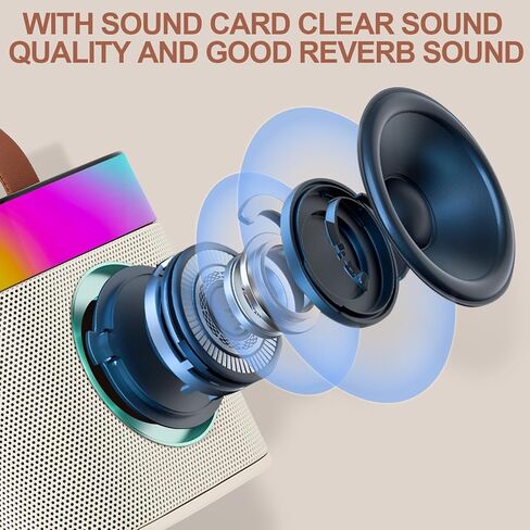 آلة كاريوكي مع 2 ميكروفونات لاسلكية للأطفال، مكبر صوت كاريوكي بلوتوث للحفلات للفتيات والفتيان مع أضواء الحفلات، كاريوكي للأطفال الصغار للحفلات in Kuwait