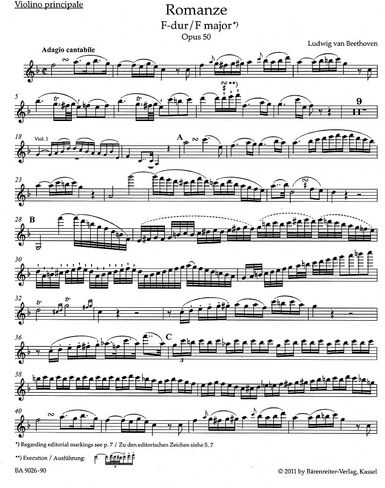 Beethoven: Romances in G Major, Op. 40 & F Major, Op. 50 (Solo Part with Piano Reduction) in Saudi Arabia