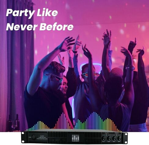 مضخم صوت احترافي ذو 4 قنوات من MUSYSIC - 2x9600 واط D-Class 1U Power Amp MU-D9600 مضخم صوت عالي الأداء مع قوة ستيريو وجسر للاستخدام الاحترافي في الحفلات الموسيقية والوظائف وفي المنزل in Kuwait