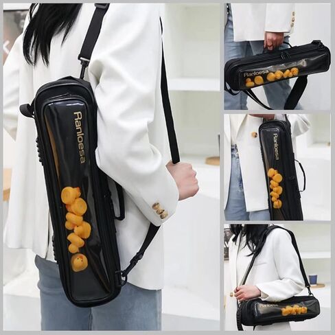 غطاء حقيبة فلوت فاخر خفيف الوزن من Ranloesa مع حزام كتف قابل للتعديل، حقيبة حمل فلوت احترافية مقاومة للماء لـ 16 و17 مفتاحًا، حقيبة ظهر وحقيبة يد رفيعة محمولة (أسود) in Kuwait
