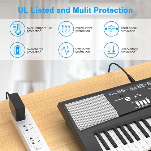 شاحن إمداد طاقة 12 فولت للوحة مفاتيح Yamaha YPT، PSR، YPG، DGX، DD، EZ وP للبيانو الرقمي وسلسلة لوحة المفاتيح المحمولة، استبدال محول سلك الطاقة للوحة المفاتيح PA-130 PA-130B in Kuwait