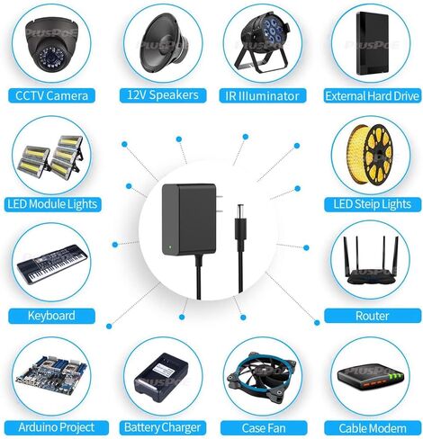 شاحن إمداد طاقة 12 فولت للوحة مفاتيح Yamaha YPT، PSR، YPG، DGX، DD، EZ وP للبيانو الرقمي وسلسلة لوحة المفاتيح المحمولة، استبدال محول سلك الطاقة للوحة المفاتيح PA-130 PA-130B in Kuwait