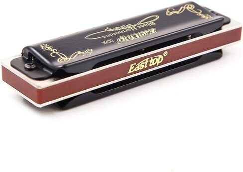 Diatonic Blues Harmonica 10 Holes Blues Harmonica 20 tones black T008K with Case，More Professional Harmonica for Beginner ，Students，Adults and Professional Player (Key of A) in Kuwait
