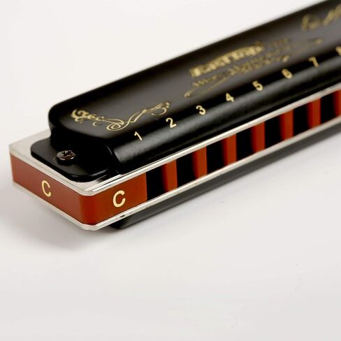 Diatonic Blues Harmonica 10 Holes Blues Harmonica 20 tones black T008K with Case，More Professional Harmonica for Beginner ，Students，Adults and Professional Player (Key of A) in Kuwait