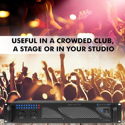 Technical Pro Professional 3000 Watts 2U 2-Channel DJ Power Amplifier with Dual Cooling Speed Fans and Integrated Power Stabilizer in Saudi Arabia