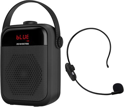 ZOWEETEK مضخم صوت لاسلكي بلوتوث مع 2 ميكروفون، 25 وات، مكبر صوت محمول بنظام PA للمعلمين والمرشدين السياحيين والمدربين والاجتماعات واليوجا واللياقة البدنية وفي الهواء الطلق. in Kuwait