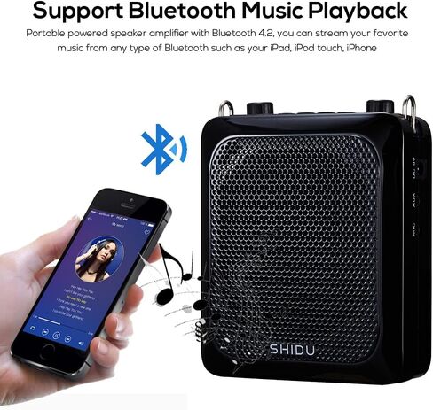 شيدو مكبر صوت لاسلكي، نظام PA عالي الطاقة قابل للحمل 25 واط مع سماعة راس UHF وميكروفون ومكبر صوت، بلوتوث، مكبرات صوت متعددة الوظائف للاماكن الخارجية والمعلمين والفصول الدراسية والدليل السياحي واللياقة in Kuwait